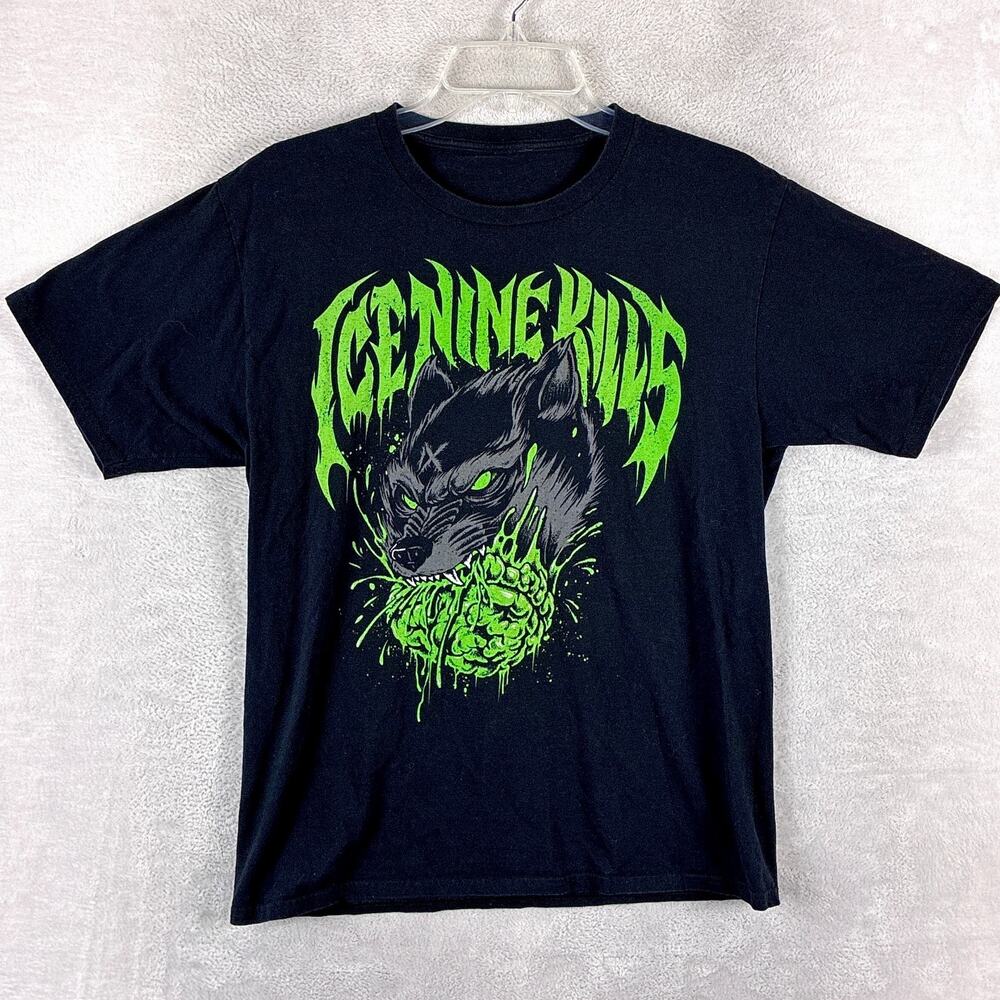 Ice Nine Kills Tshirt Mens S Black Green Wolf Heavy Metal Band Horror Halloween